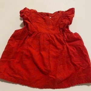 Janie and Jack Red Eyelet Dress 3-6months
